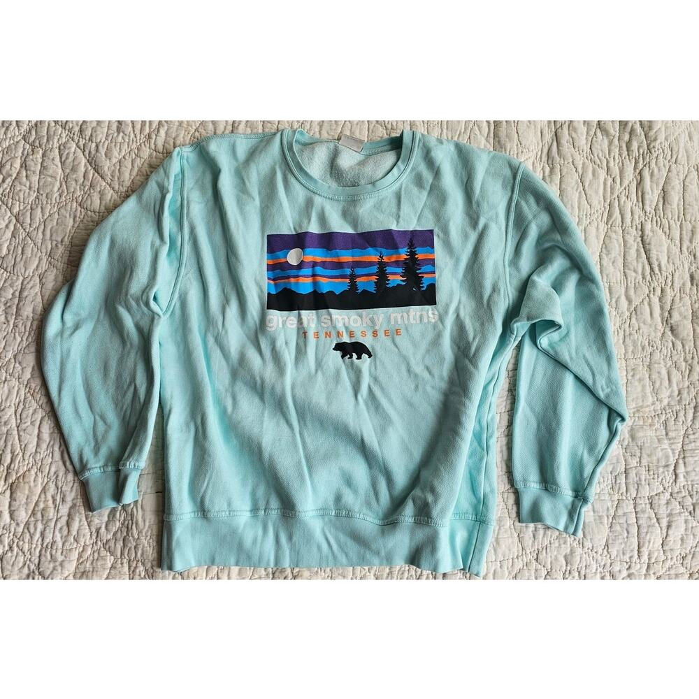 Pacific &‎ Co. Great Smoky Mountains Pullover Sweatshirt Size XL Light Blue